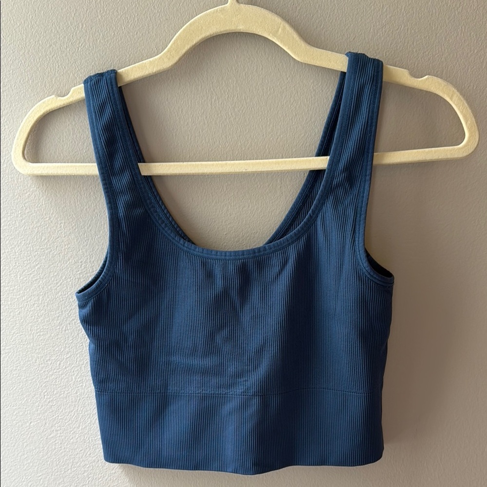 Athleta Blue Ribbed Top